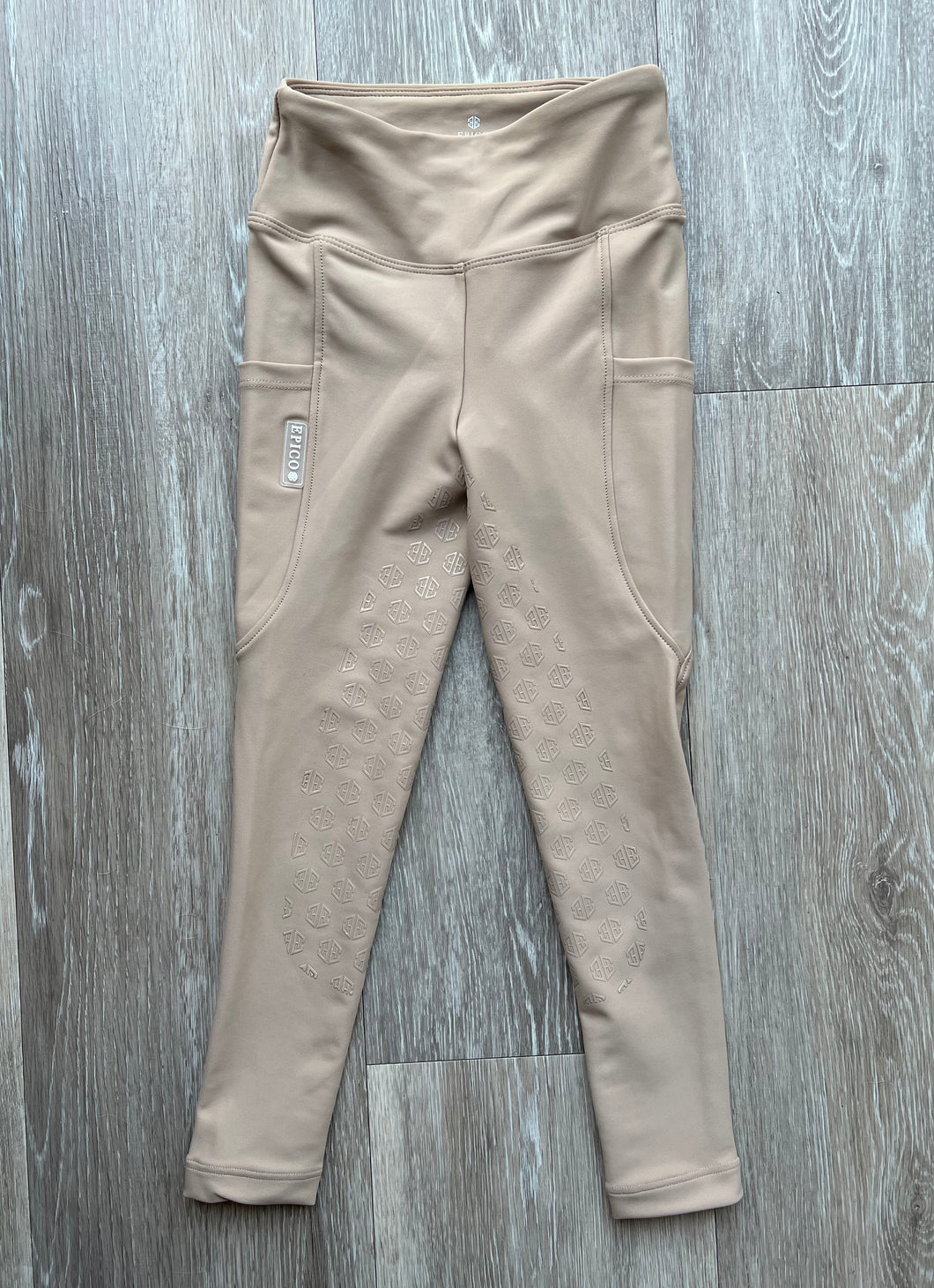 Young Rider Full Grip Beige Leggings